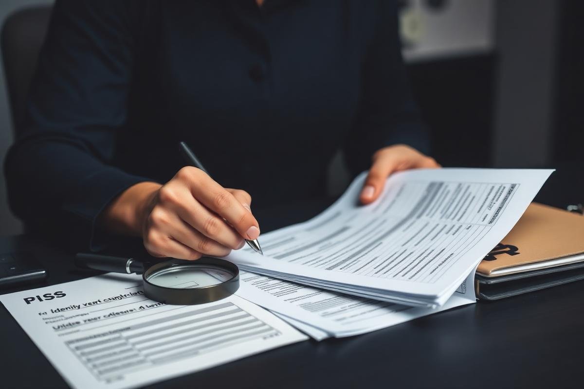 Compliance officer reviewing identity verification documents